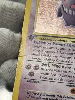 1999 Pokemon Gengar 1st First Edition Fossil Holo Card 5/62 English DMG - Image 5