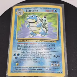 Pokemon Blastoise Base Set Holo Rare Card #2 002/102 WOTC 1999 TCG Holographic! - Image 1