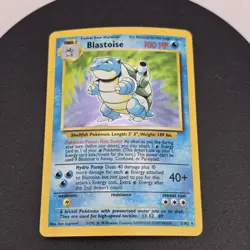 Pokemon Blastoise Base Set Holo Rare Card #2 002/102 WOTC 1999 TCG Holographic! - Image 2