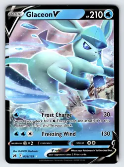Glaceon V 038/159 2023 Crown Zenith Pokemon Card TCG Ultra Rare Holo - Nm - Image 1