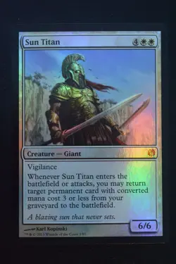 Magic The Gathering MTG SUN TITAN FOIL Duel Decks: Heroes vs. Monsters LP Played - Image 1