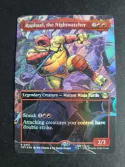 Raphael, the Nightwatcher (Borderless Foil) Rare MTG Ninja Turtles - Image 1