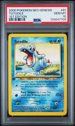 2000 POKEMON NEO GENESIS 1ST ED #81 TOTODILE PSA 10 - Image 1