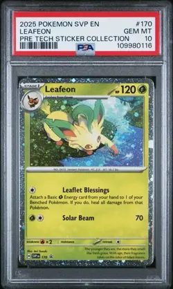 Leafeon #170 Pokemon Promo Pre Tech Sticker Collection SVP EN-SV GEM MINT PSA 10 - Image 1