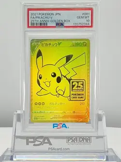 PSA 10 Pikachu V 001/015 25th Anniversary Golden Box Promo Pokemon Card Japanese - Image 1