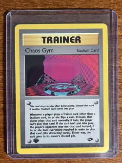 [LP+/NM] 2000 Pokemon Gym Challenge Chaos Gym 1st Edition Trainer 102/132 Rare - Image 1