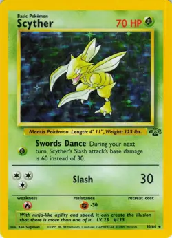Scyther - Holo - 10/64 Jungle Set - Pokemon TCG - 1999 - Image 1