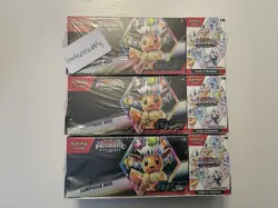 Pokemon SV Prismatic Evolutions Sams Club Surprise Box & Booster Bundle Lot of 3 - Image 1