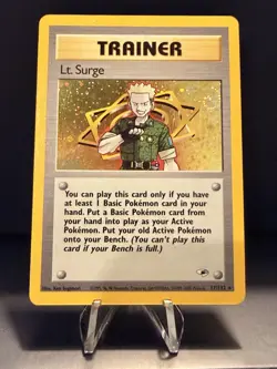 Pokemon Gym Heroes Unlimited Lt. Surge Trainer 17/132 Holo Rare - Image 1