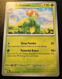 Bellossom 003/197 Uncommon Scarlet & Violet: Obsidian Flames Pokemon TCG - Image 1