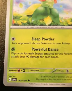 Bellossom 003/197 Uncommon Scarlet & Violet: Obsidian Flames Pokemon TCG - Image 4