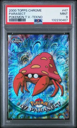 Topps Chrome Tekno Pokemon Parasect #47 Tekno Chrome 2000 PSA 9 POP 5 - Image 1