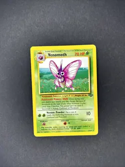 Venomoth #29/64, Jungle Unlimited Non-Holo Rare, 1999 Vintage Pokemon TCG, LP - Image 1