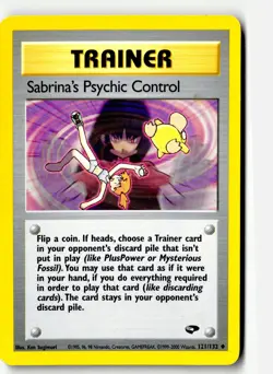 Sabrina's Psychic Control 121/132 Uncommon Gym Challenge Pokemon MP - Image 1