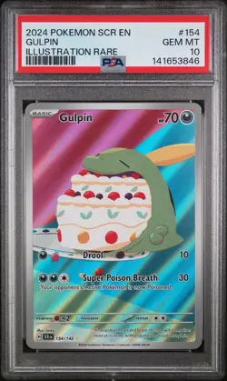 2024 POKEMON SCR EN-STELLAR CROWN ILLUSTRATION RARE #154 GULPIN PSA 10 - Image 1