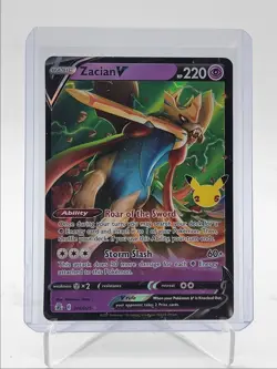 ZACIAN V 2021 POKEMON CELEBRATIONS CLASSIC COLLECTION RARE 016/025 Q5542 - Image 1