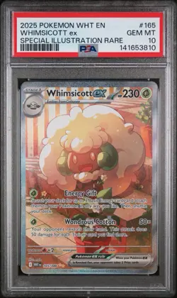 2025 POKEMON WHT EN-WHITE FLARE SPECIAL ILLUSTRATION RARE WHIMSICOTT EX PSA 10 - Image 1