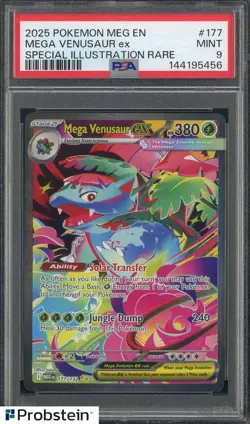 2025 Pokemon MEG EN Special Illustration Rare #177 Mega Venusaur ex PSA 9 - Image 1