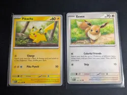Pikachu 025 & Eevee 133 - Pokemon Together PROMO Stamped - NM Condition - Image 1