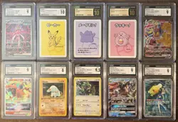 Pokemon CGC Graded Cards lot of 10. US and Japanese. - Image 1