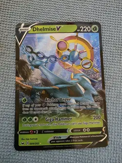 Pokemon TCG Dhelmise V Card - Anchor Anger & Giga Hammer - Image 1