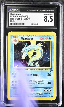 CGC 8.5 Gyarados 2000 Base Set 2 7/130 Holo Pokemon Card - Image 1
