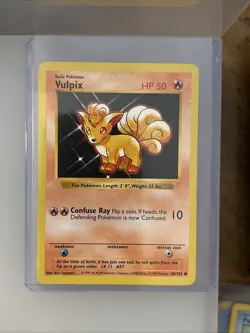 Pokemon Vulpix TCG Base Set Shadowless Common Card 68/102 NM/LP Condition - Image 1