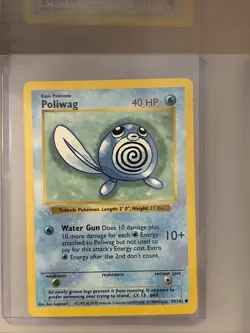 Pokemon TCG Poliwag Base Set, Shadowless Common Card 59/102, NM/LP Condition - Image 1
