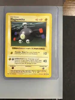 Pokemon TCG Magnemite 53/102 Base Set Shadowless Unlimited Common Card - Image 1