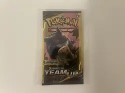 Pokemon Sun and Moon Team Up 3 Card Booster Pack Factory Sealed - Image 1