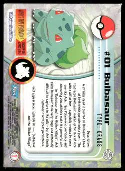 Pokemon Cards Bulbasaur #1 Topps Trading Cards Series 1 LP *3 - Image 2