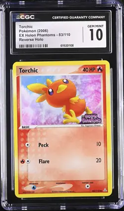 CGC 10 Torchic 2006 EX Holon Phantoms 83/110 Reverse Holo Stamped Pokemon Card - Image 1
