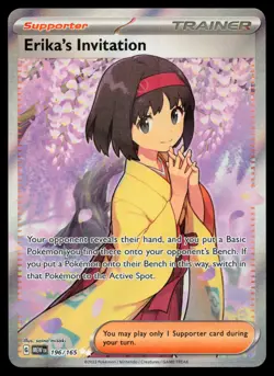 Erika's Invitation 196/165 Scarlet & Violet 151 Full Art Holo Pokemon Card - Image 1