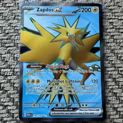 Pokemon TCG Zapdos ex 192/165 2023 Scarlet & Violet 151 Ultra Rare Card - NM - Image 1