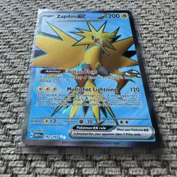 Pokemon TCG Zapdos ex 192/165 2023 Scarlet & Violet 151 Ultra Rare Card - NM - Image 3