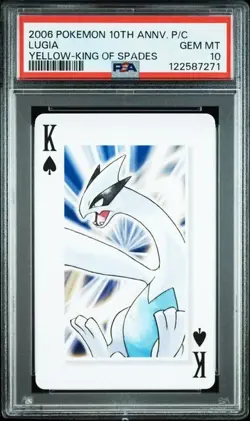 PSA 10 JAPANESE POKEMON LUGIA PLAYING CARD KING SPADES 10TH ANNIVERSARY 2006 4 - Image 1