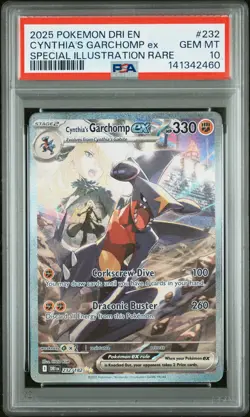 2025 POKEMON DRI EN-DESTINED RIVALS #232 CYNTHIA'S GARCHOMP EX PSA 10 - Image 1