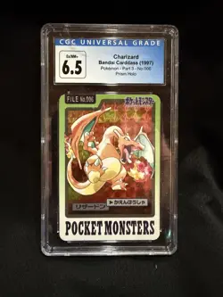 1997 Pokemon Bandai Carddass Prism Holo Charizard 06 CGC 6.5 Japanese - Image 1