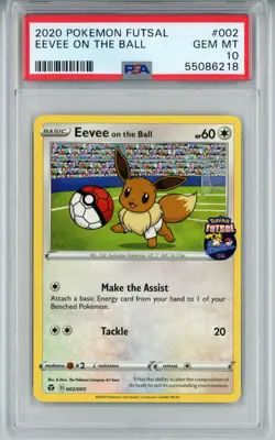 POKEMON SWORD & SHIELD FUTSAL EEVEE ON THE BALL #2 PSA 10 GEM MINT #55086218 - Image 1