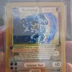 Pokemon TCG Machamp 1st Edition Holo Rare GMA Graded 8 1999 8/102 - Image 2