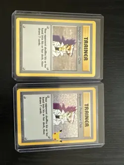 Imposter Professor Oak - Pokemon Base SHADOWLESS Rare Card + Celebrations - Image 1