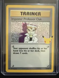 Imposter Professor Oak - Pokemon Base SHADOWLESS Rare Card + Celebrations - Image 3