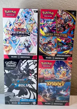 Pokemon Booster Bundle Lot Prismatic Evolutions, Black Bolt, Mega, Surging NEW - Image 5