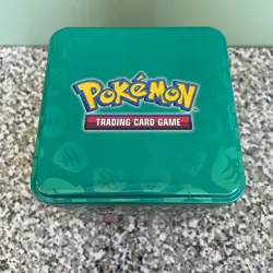 2022 Pokemon TCG Stacking Pokemon Tin EMPTY Green Tin - Image 5