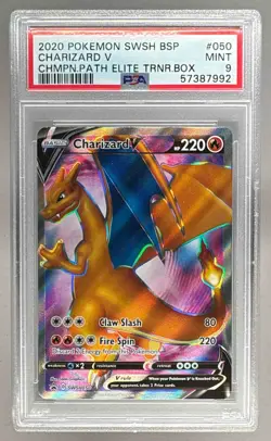 7992 Charizard V 2019 Pokemon SWSH Champion's Path ETB Promo #SWSH050 PSA 9 - Image 1