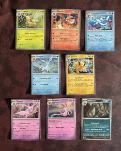LOT of 8 Eevee Evolution Cosmos Holofoil Pokemon Prismatic Evolutions Promo MINT - Image 1