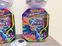 2 Pokemon TCG Mega Charizard X Ex Tin + 2 PokeBall D25 Sealed New - Image 3
