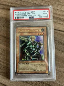 Yugioh Legacy Of Darkness 1st Edition Marauding Captain LOD-018 PSA 9 - Image 1