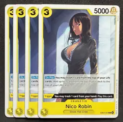One Piece - Nico Robin C EB03-054 Playset (x4) - Heroines Edition NM - Image 1