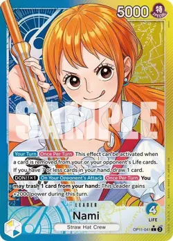 ***FOIL Nami 041 Alternate Art A Fist of Divine Speed OP11* One Piece Kid Icarus - Image 1